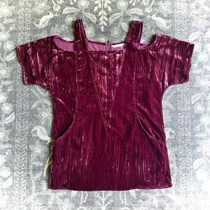 Soft Surroundings Estelle Crushed Velvet Cold Shoulder Tunic